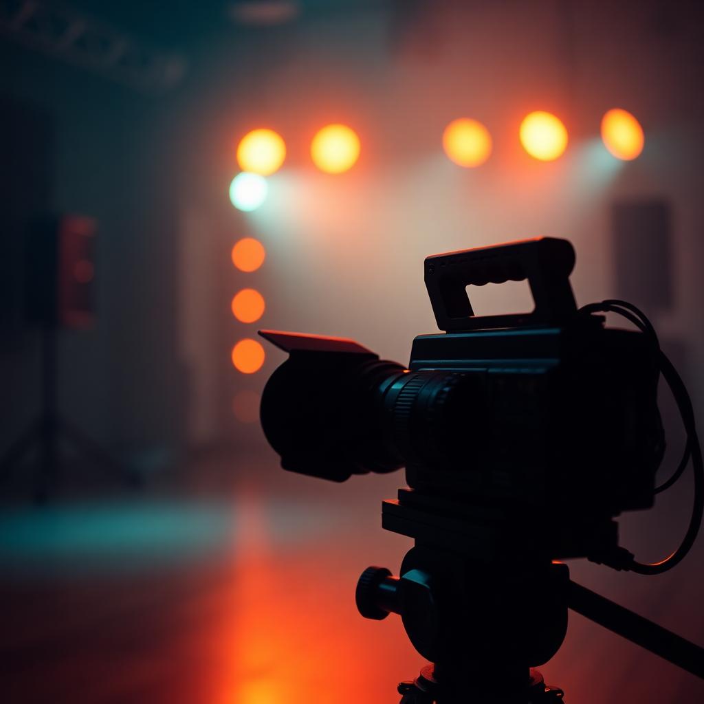 Set di produzione video con luci da studio